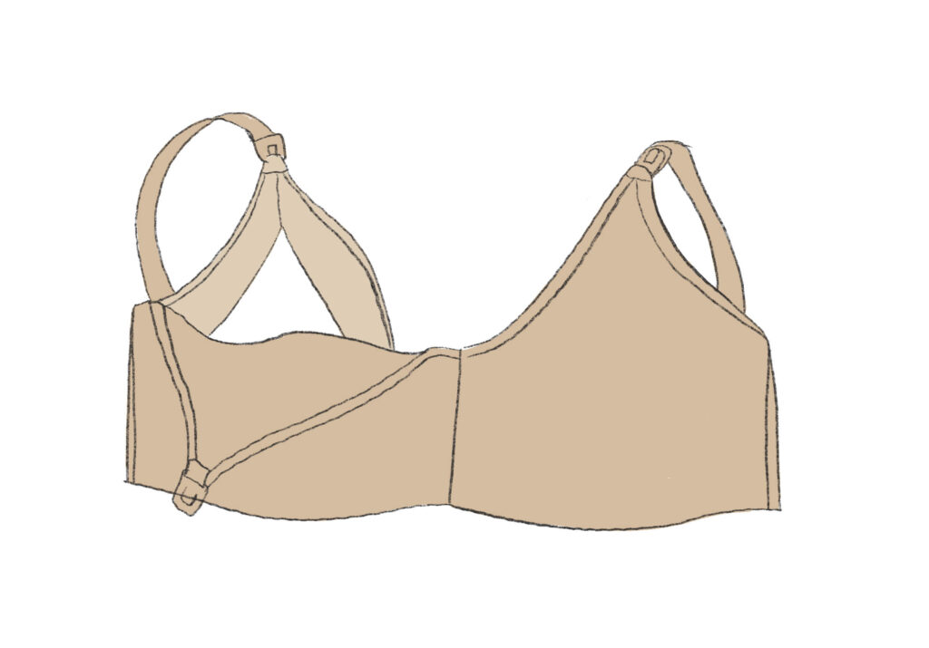 nursing bra drop down cup illustration